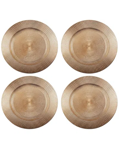 American Atelier Estelle Plated Set Of 4 Charger Plates In Brown