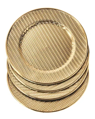 American Atelier Calico Plated Set Of 4 Charger Plates In Gold
