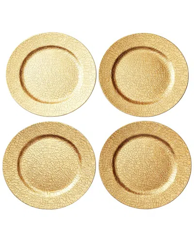 American Atelier Rhiannon Plated Set Of 4 Charger Plates In Gold