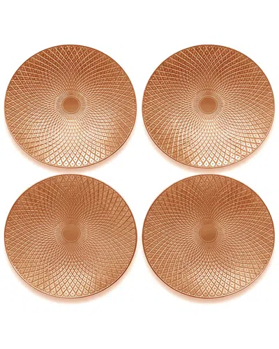 American Atelier Artemis Plated Set Of 4 Charger Plates In Brown