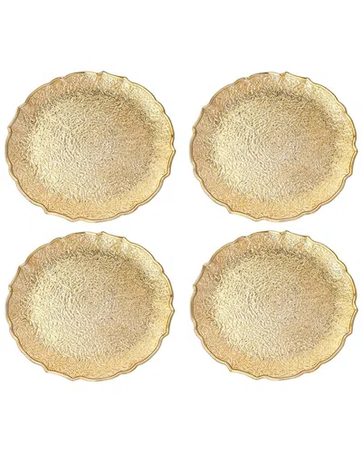 American Atelier Valentina Scallop Plated Set Of 4 Charger Plates In Brown