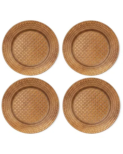 American Atelier Weaver Plated Set Of 4 Charger Plates In Metallic