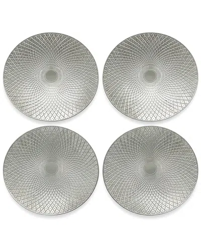 American Atelier Artemis Plated Set Of 4 Charger Plates In Gray