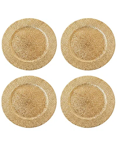 American Atelier Elara Plated Set Of 4 Charger Plates In Gold