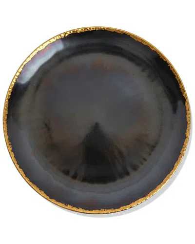 American Atelier Centro Glass Charger Plate In Black
