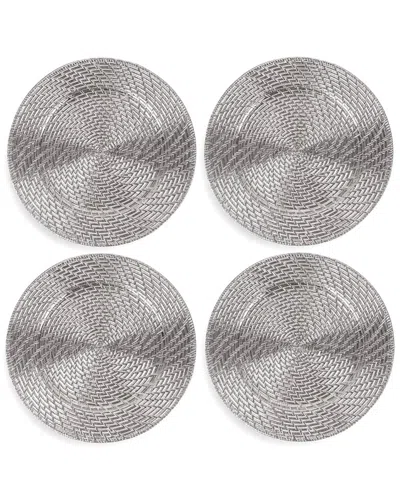 American Atelier Aurelie Plated Set Of 4 Charger Plates In Silver
