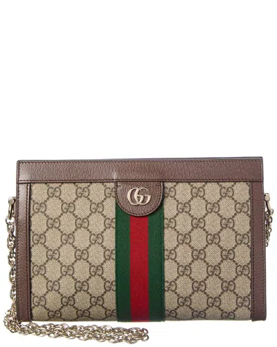 Gucci Ophidia Medium Gg Supreme Canvas & Leather Shoulder Bag In Brown