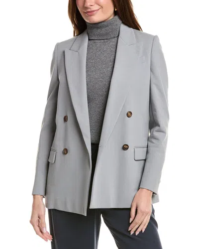 Brunello Cucinelli Silk-blend Jacket In Gray