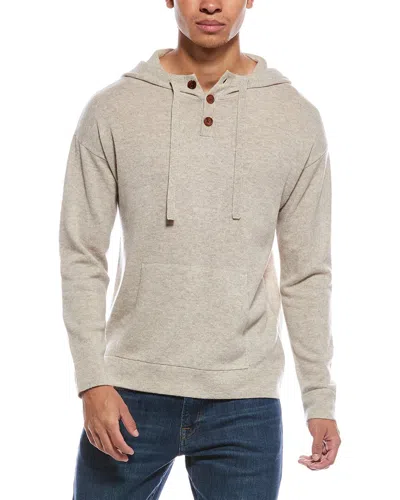 Scott & Scott London Brodie Cashmere Button Up Wool & Cashmere-blend Hoodie In Animal Print