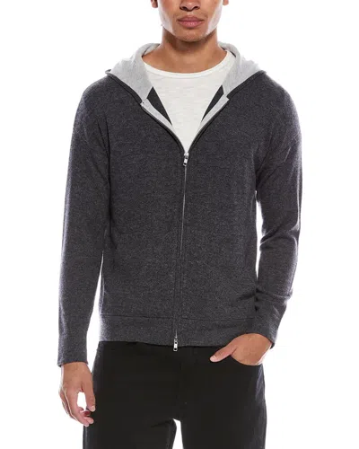 Scott & Scott London Brodie Cashmere Zip Wool & Cashmere-blend Hoodie In Gray