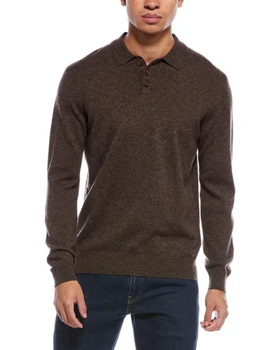 Scott & Scott London Brodie Cashmere Wool & Cashmere-blend Trophy Neck Sweater In Brown