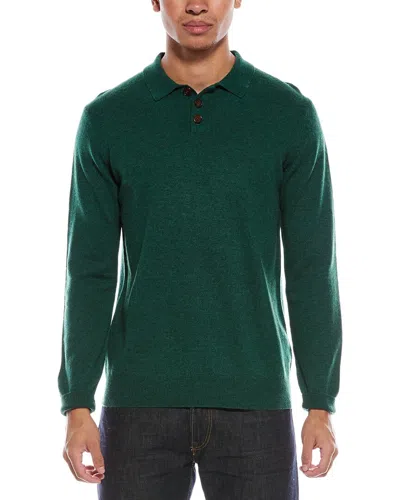 Scott & Scott London Brodie Cashmere Wool & Cashmere-blend Trophy Neck Sweater In Green