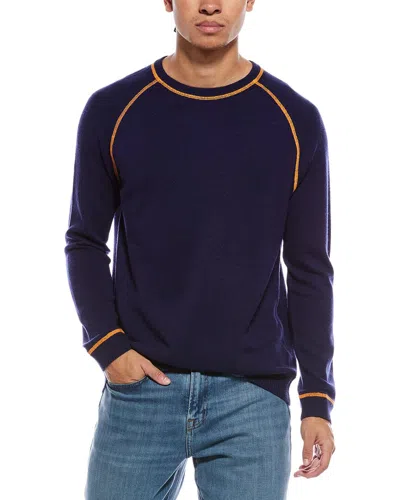 Scott & Scott London Brodie Cashmere Overlock Wool & Cashmere-blend Sweatshirt In Blue