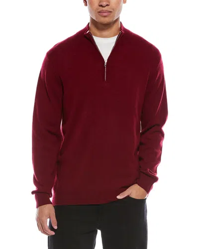 Scott & Scott London Brodie Cashmere Classic Wool & Cashmere-blend 1/4-zip Mock Sweater In Red