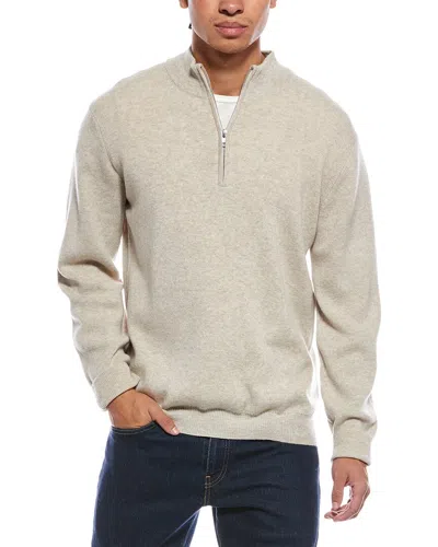 Scott & Scott London Brodie Cashmere Ribbed Wool & Cashmere-blend 1/4-zip Mock Neck Sweater In Multi