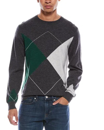 Scott & Scott London Brodie Cashmere Argyle Wool & Cashmere-blend Crewneck Sweater In Animal Print