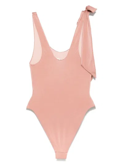 Chloé Antiqued Pink Stretch Nylon Swimsuit In Pink