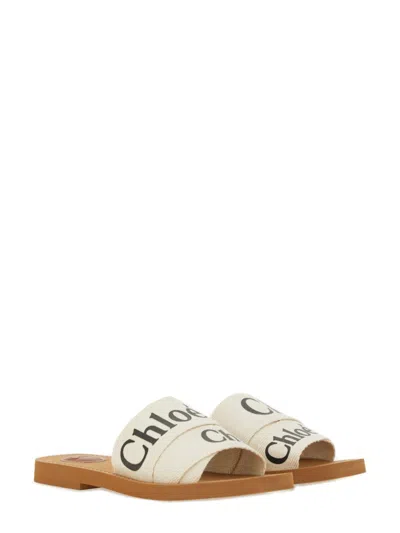 Chloé Woody Sabot Mules In White