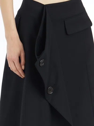 Comme Des Garçons Long Wool Skirt In Black