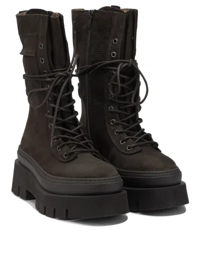 Copenhagen Brown Leather Knee-high Boots In Brown