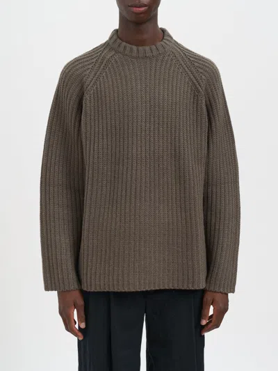 Devoa Cashmere Crew Neck Sweater In Brown