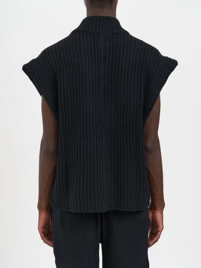 Devoa Cashmere Vest With Buttons In Black