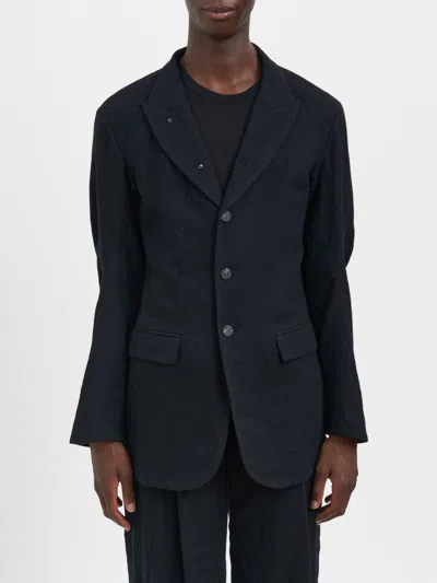 Devoa Single-breasted Wool Blazer In Blue