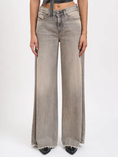 Diesel 1978 D-akemi Denim Pants In Gray