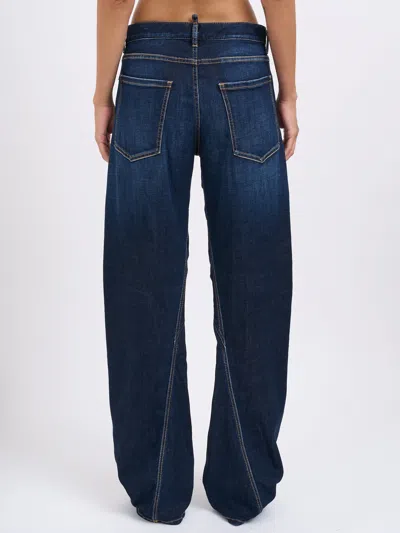 Dsquared2 Twisted Denim Trousers In Blue