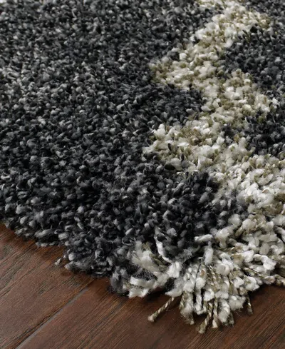 Oriental Weavers Henderson Shag 092 3'10" X 5'5" Area Rug In Black