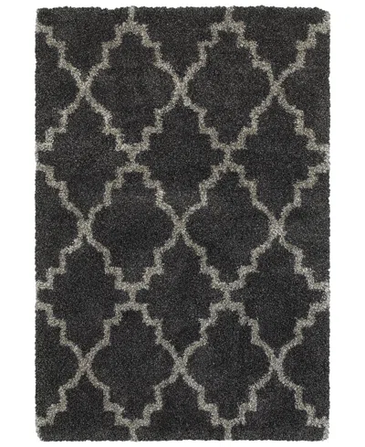 Oriental Weavers Henderson Shag 092 6'7" X 9'6" Area Rug In Black