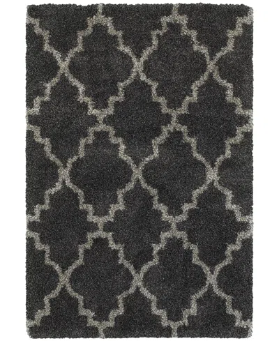 Oriental Weavers Henderson Shag 092 7'10" X 10'10" Area Rug In Black