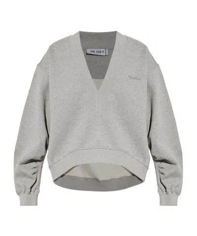 Attico Fleece Sweatshirt In Gray