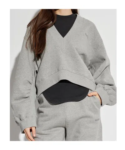 Attico Fleece Sweatshirt In Gray
