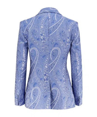Etro Paisley Printed Jacket In Blue