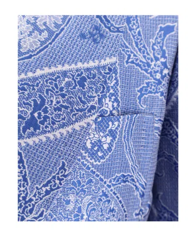 Etro Paisley Printed Jacket In Blue