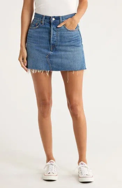 Levi's Deconstructed Denim Skirt In Blue