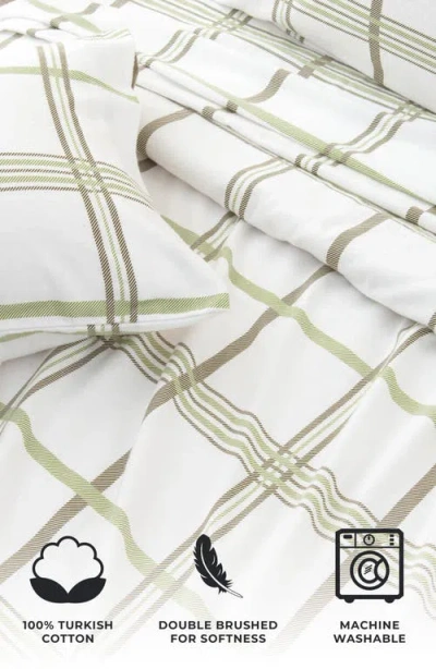 Woven & Weft Turkish Cotton Flannel Plaid Sheet Set