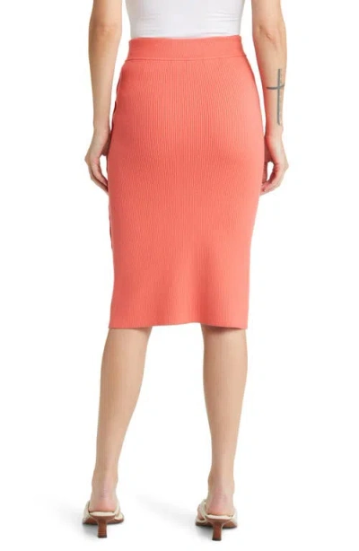 Rag & Bone Asher Side Button Rib Sweater Skirt In Pink
