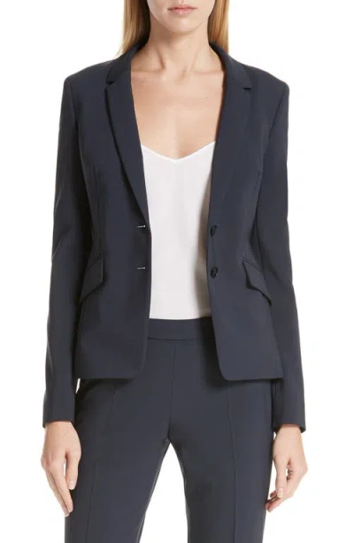 Hugo Boss Boss Jiletara Stretch Wool Jacket In Blue