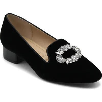 Adrienne Vittadini Valo Embellished Loafer Pump In Black