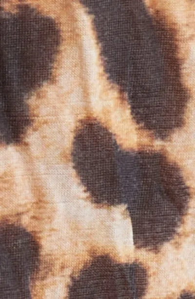 Topshop Animal Spot Lace Trim Camisole In Brown