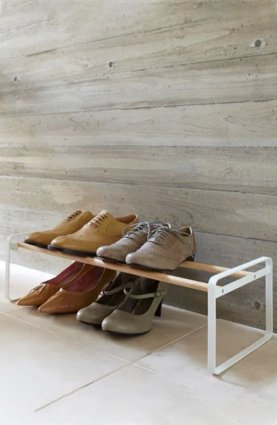 Yamazaki Plain White Shoe Rack In White