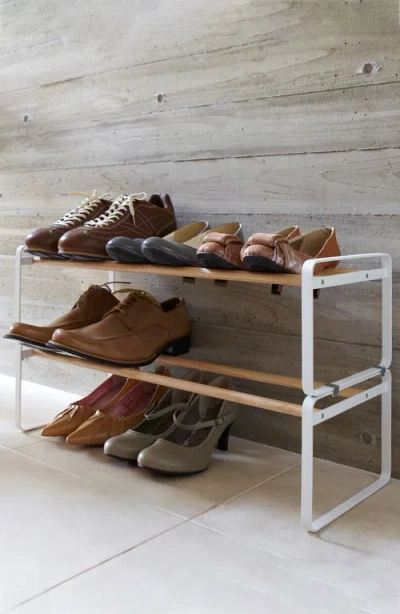 Yamazaki Plain White Shoe Rack In White
