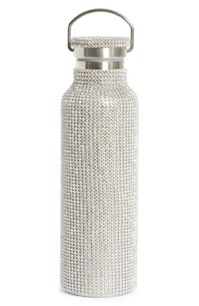 Collina Strada Crystal Embellished Insulated Water Bottle In Silver