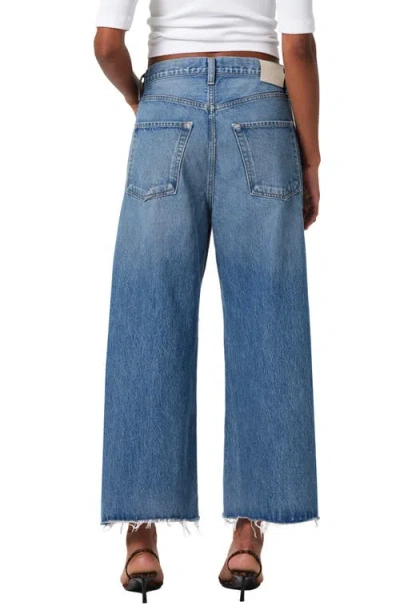 Citizen Of Humanity Citizens Of Humanity Ayla Raw Hem Crop Wide Leg Jeans In Blue