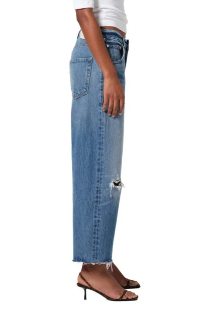 Citizen Of Humanity Citizens Of Humanity Ayla Raw Hem Crop Wide Leg Jeans In Blue