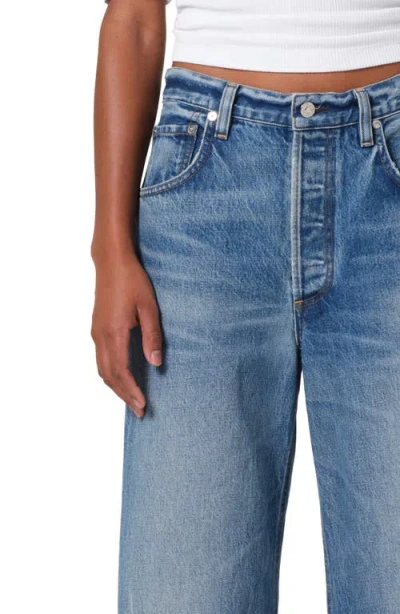 Citizen Of Humanity Citizens Of Humanity Ayla Raw Hem Crop Wide Leg Jeans In Blue