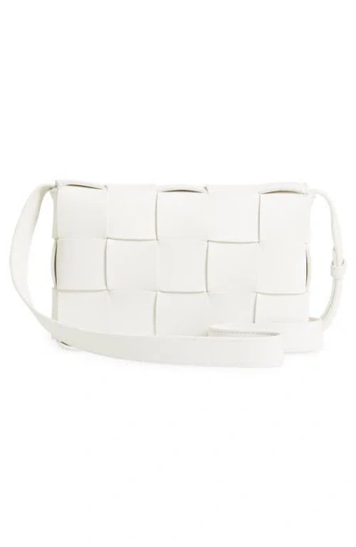 Bottega Veneta Medium Cassette Leather Crossbody Bag In White