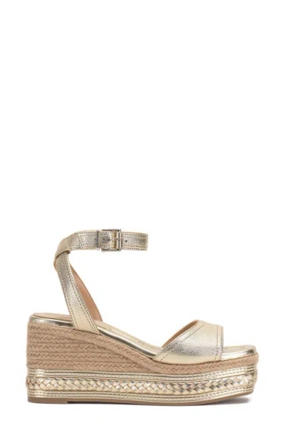 Vince Camuto Lilla Ankle Strap Platform Wedge In Brown
